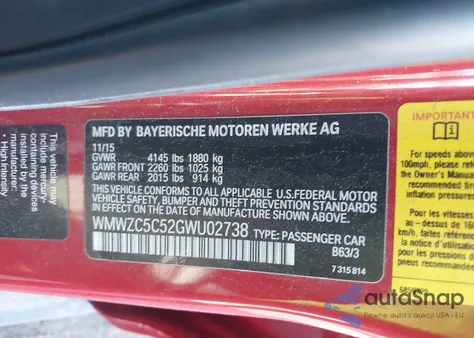 2016 Mini Countryman Cooper S из США, поврежденный, VIN WMWZC5C52GWU02738